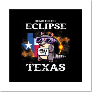 Texas Solar Eclipse 2024 April 8 ny Armadillo For s Posters and Art